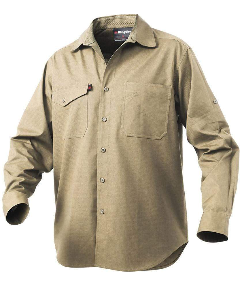 KingGee Work Wear Khaki / 2XS KingGee Workcool 2 Shirt L/S K14820